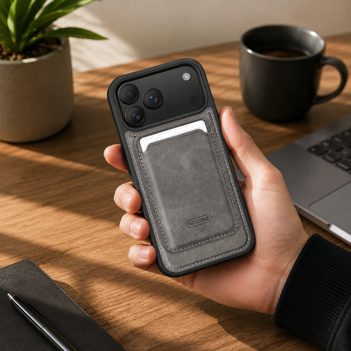 Premium iPhone Case MagSafe Compatible RFID Blocking Leather Wallet Card Holder Shockproof Anti Scratch Anti Fingerprint Secure Storage Slim Protective Cover