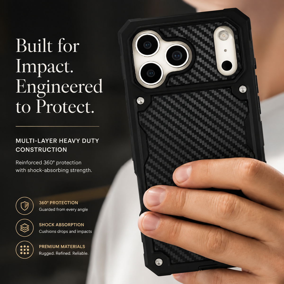 Premium iPhone Case MagSafe Compatible Rugged Heavy Duty Shockproof Cover Anti-Slip Grip Military Grade Drop Protection Slim Durable Protective Design