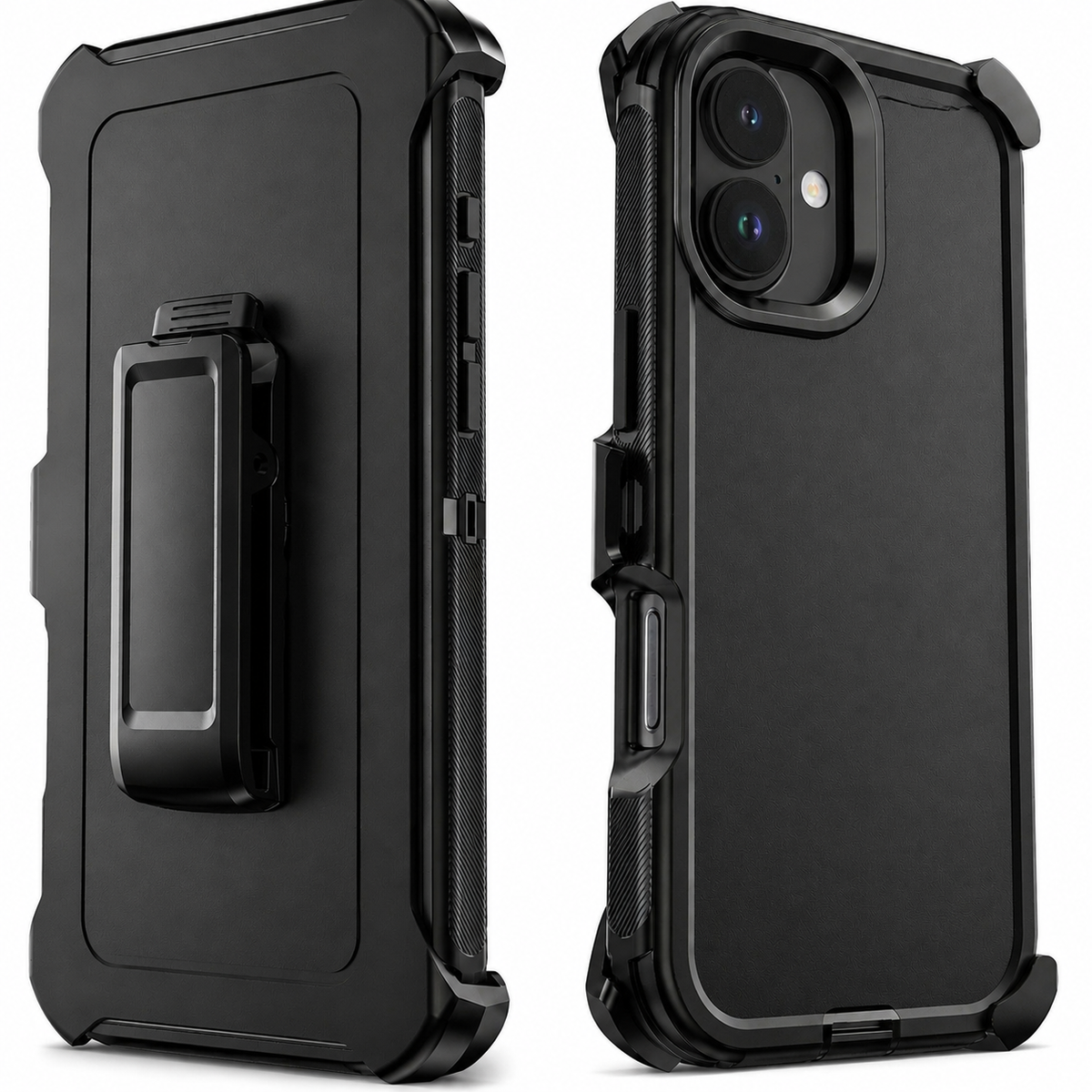 Premium iPhone Case MagSafe Compatible Rugged Holster Cover 3 Layer Shockproof Armor Belt Clip Kickstand Anti-Slip Grip Full Protection Design Durable