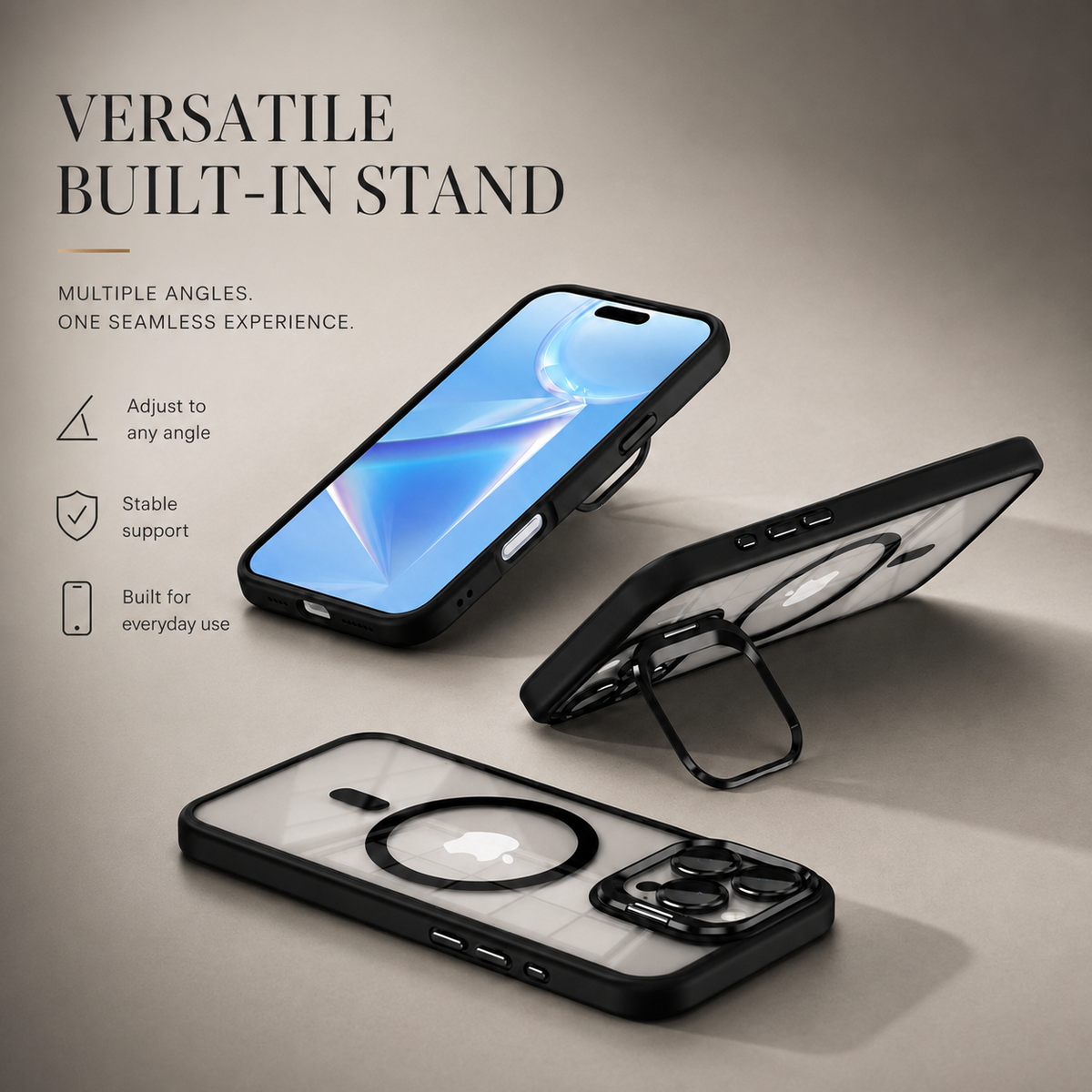 Premium iPhone Case MagSafe Compatible Shockproof Magnetic Protective Cover Bumper Full Body Camera Lens Guard Anti Scratch Slim Durable Design Modern