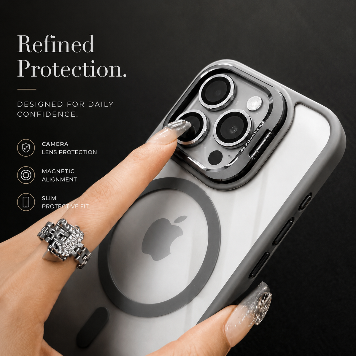 Premium iPhone Case MagSafe Compatible Shockproof Magnetic Protective Cover Bumper Full Body Camera Lens Guard Anti Scratch Slim Durable Design Modern