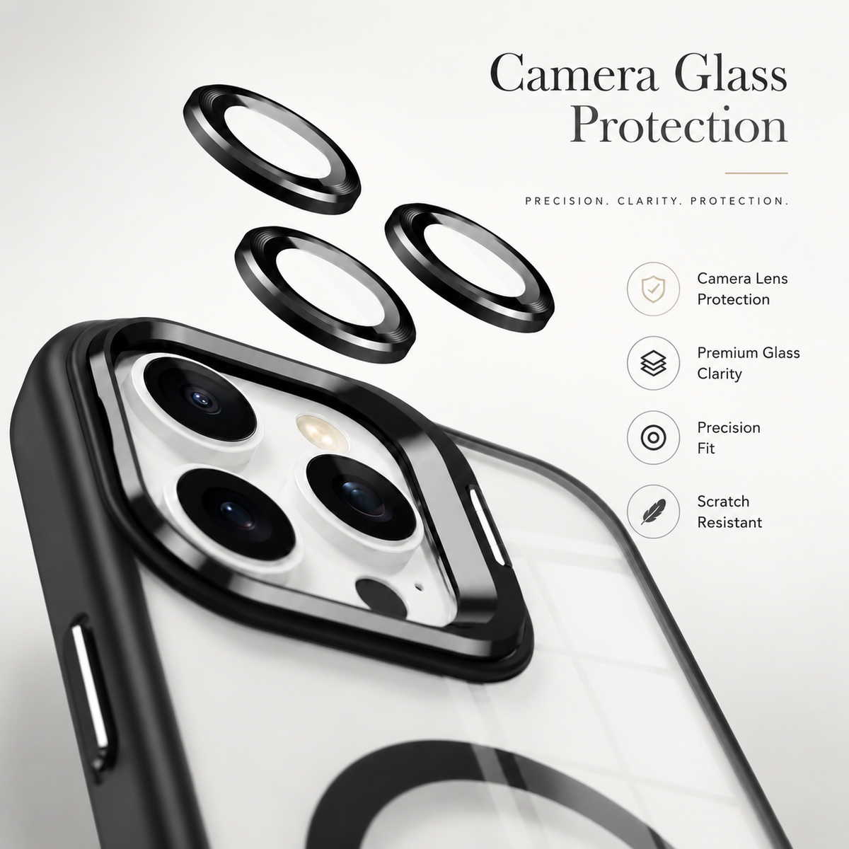 Premium iPhone Case MagSafe Compatible Shockproof Magnetic Protective Cover Bumper Full Body Camera Lens Guard Anti Scratch Slim Durable Design Modern