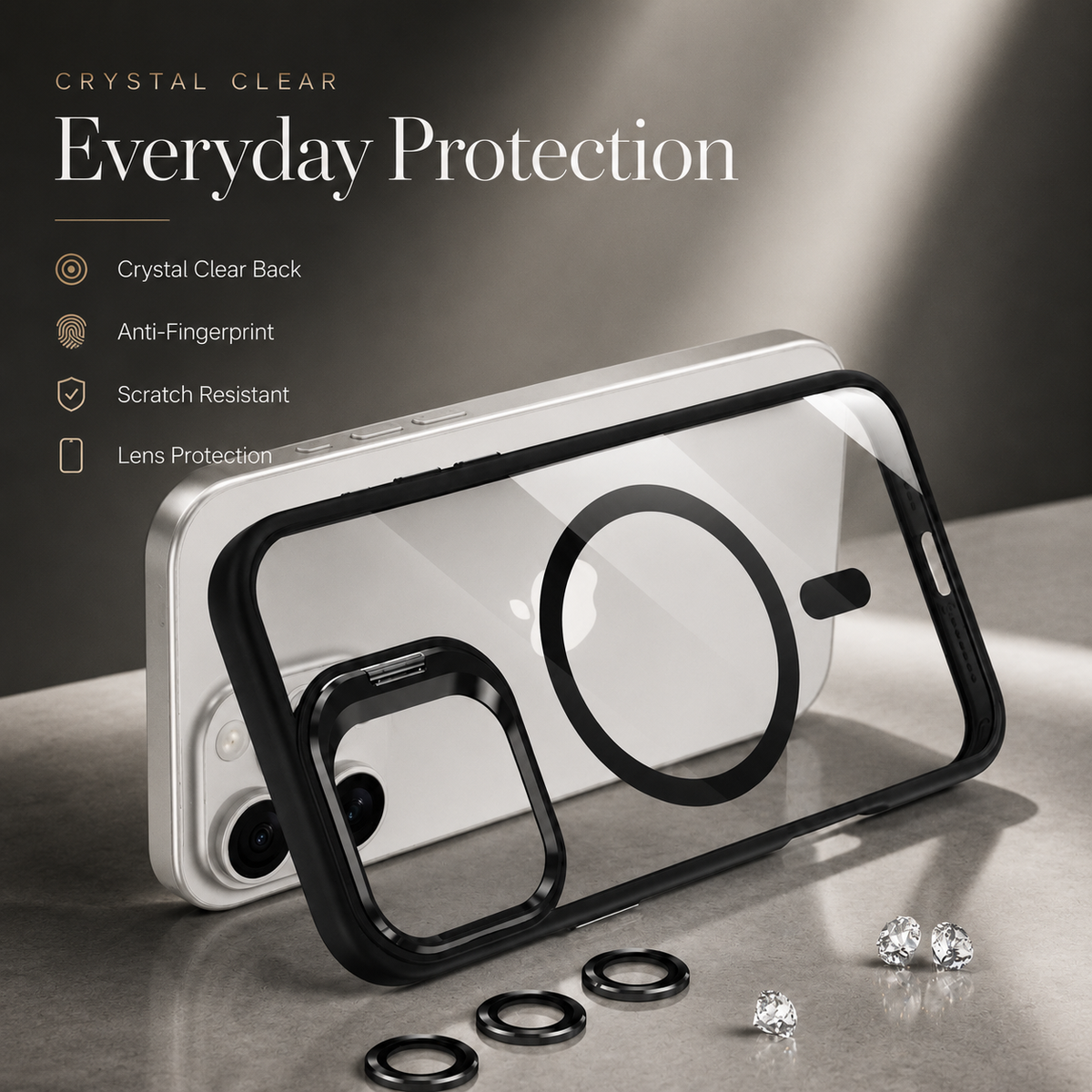 Premium iPhone Case MagSafe Compatible Shockproof Magnetic Protective Cover Bumper Full Body Camera Lens Guard Anti Scratch Slim Durable Design Modern