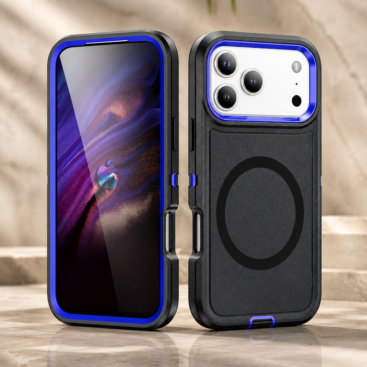 Premium iPhone Case MagSafe Compatible Shockproof PC TPU Armor Anti Slip Dual Layer Defender Heavy Duty Anti Scratch Protective Cover