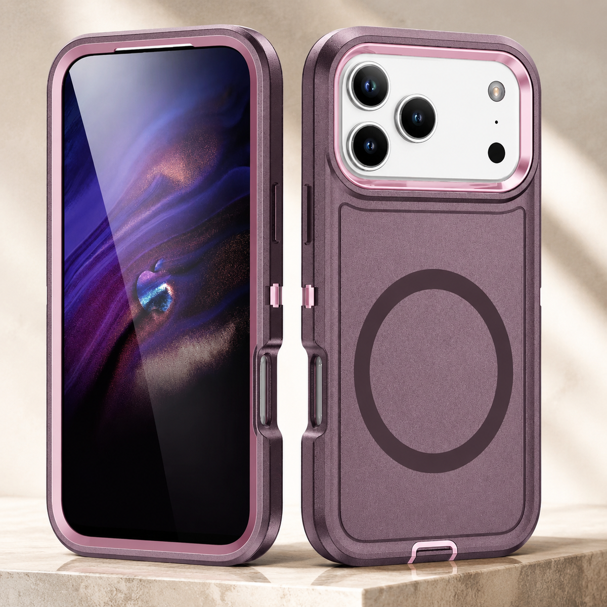 Premium iPhone Case MagSafe Compatible Shockproof PC TPU Armor Anti Slip Dual Layer Defender Heavy Duty Anti Scratch Protective Cover