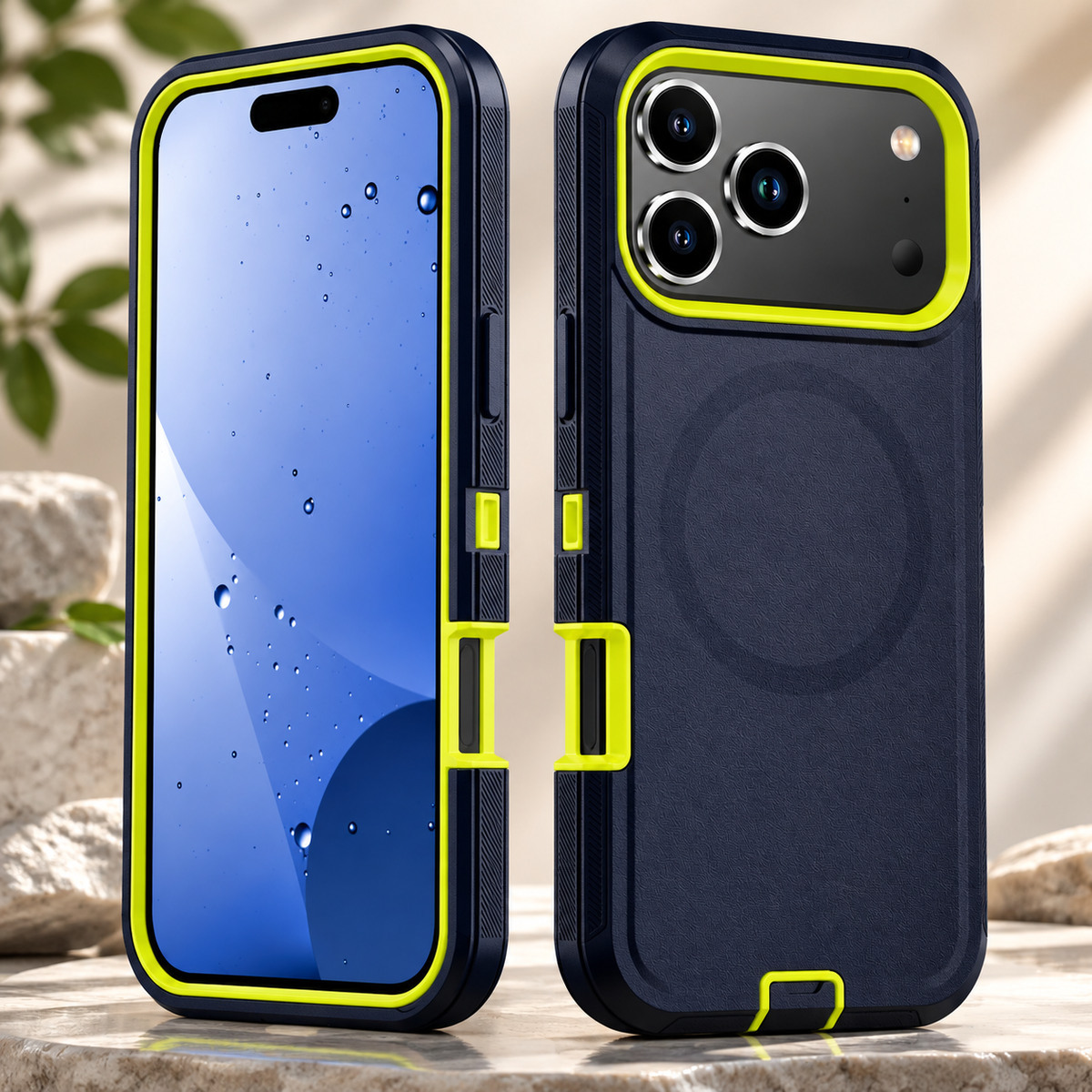 Premium iPhone Case MagSafe Compatible Shockproof PC TPU Armor Anti Slip Dual Layer Defender Heavy Duty Anti Scratch Protective Cover
