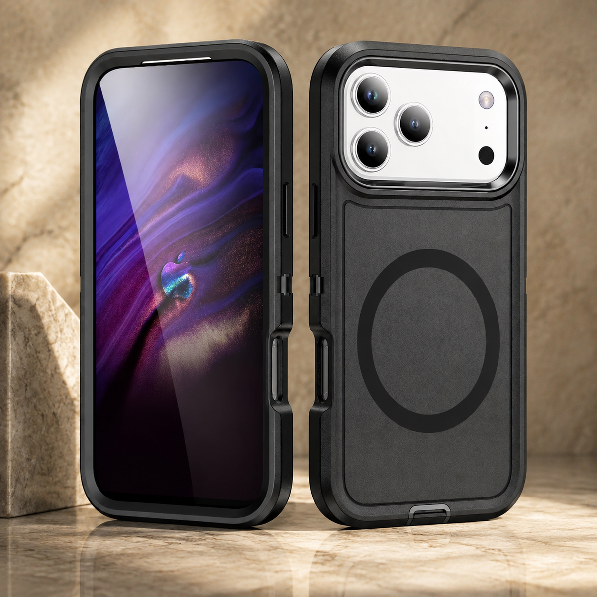 Premium iPhone Case MagSafe Compatible Shockproof PC TPU Armor Anti Slip Dual Layer Defender Heavy Duty Anti Scratch Protective Cover