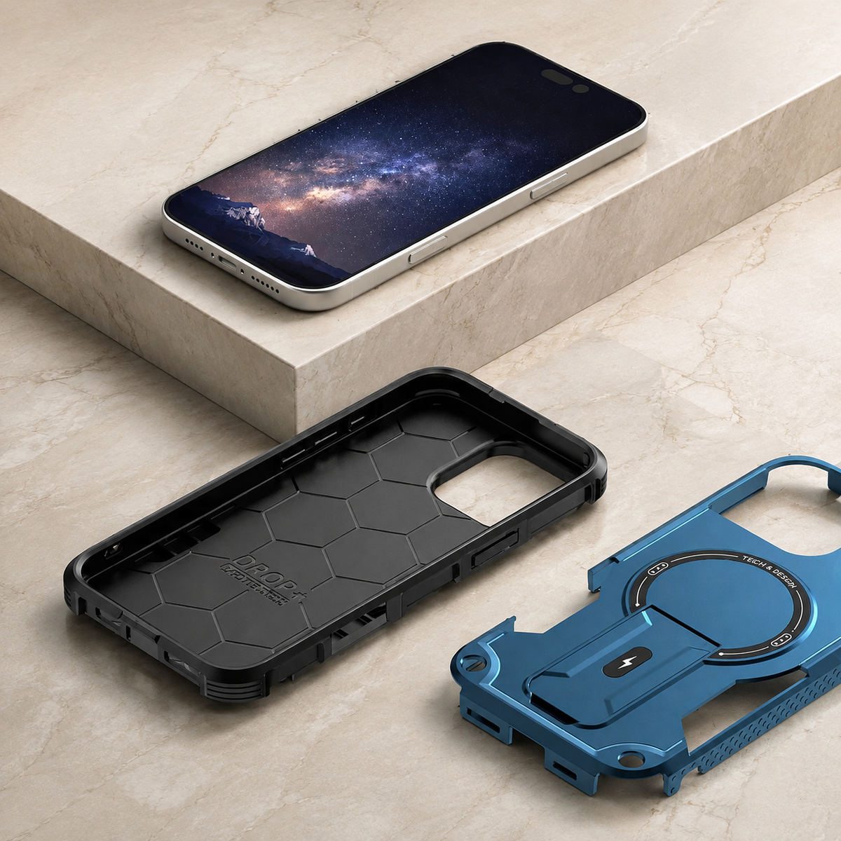 Premium iPhone Case MagSafe Compatible Shockproof PC TPU Armor Magnetic Stand Crossbody Lanyard Heavy Duty Anti Slip Rugged Protective Cover Daily Use