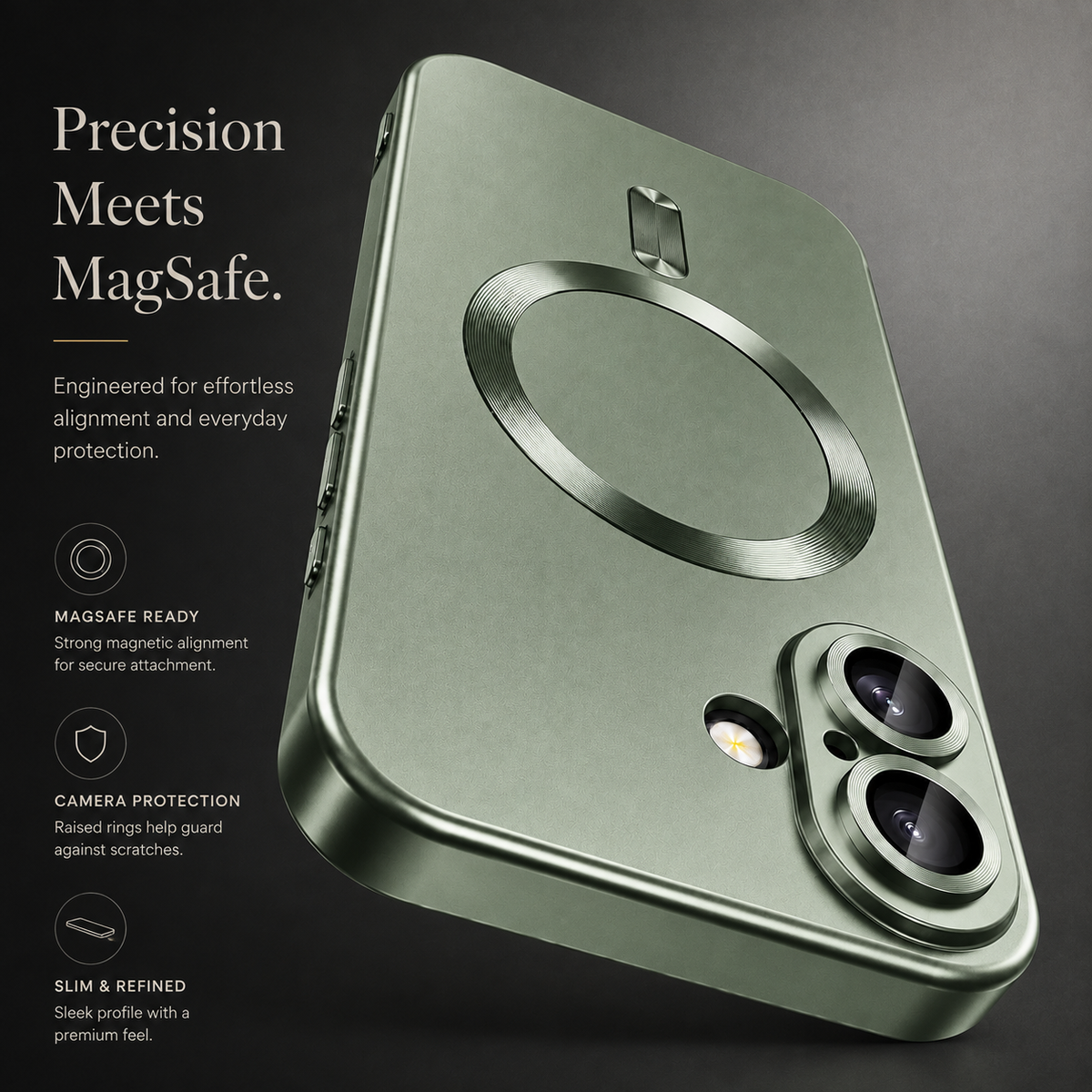 Premium iPhone Case MagSafe Compatible Silicone Cover Full Coverage Camera Protection Shockproof Anti Fingerprint Matte Slim Soft Touch Protective Fit
