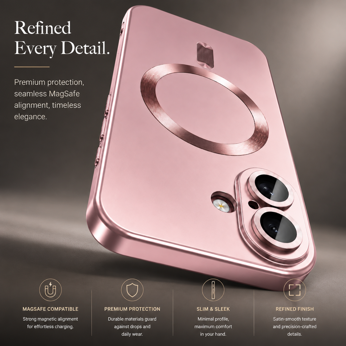 Premium iPhone Case MagSafe Compatible Silicone Cover Full Coverage Camera Protection Shockproof Anti Fingerprint Matte Slim Soft Touch Protective Fit