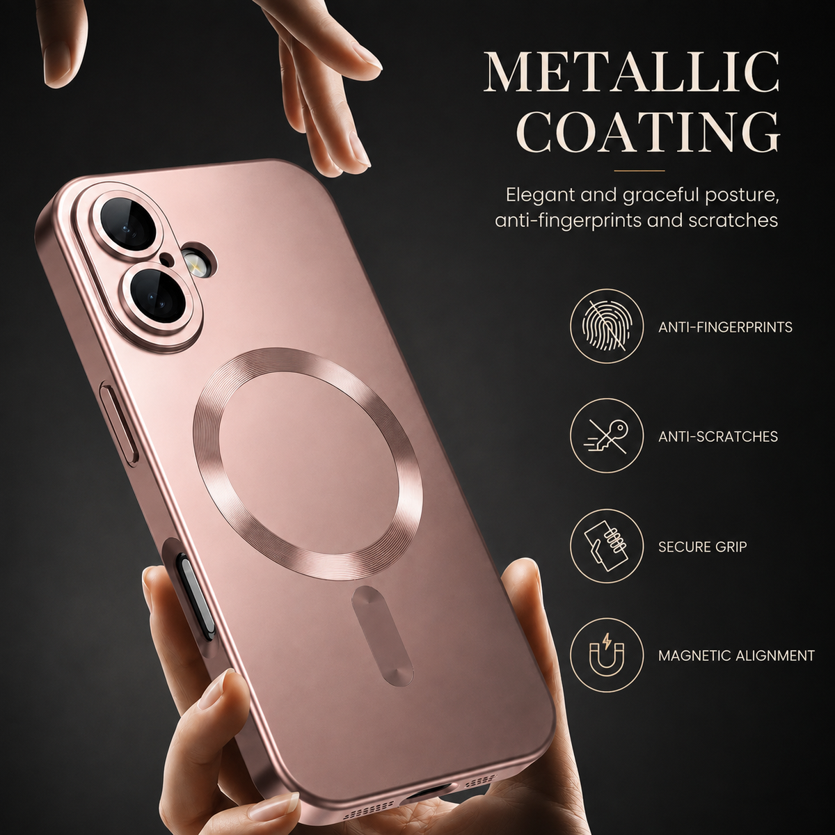 Premium iPhone Case MagSafe Compatible Silicone Cover Full Coverage Camera Protection Shockproof Anti Fingerprint Matte Slim Soft Touch Protective Fit