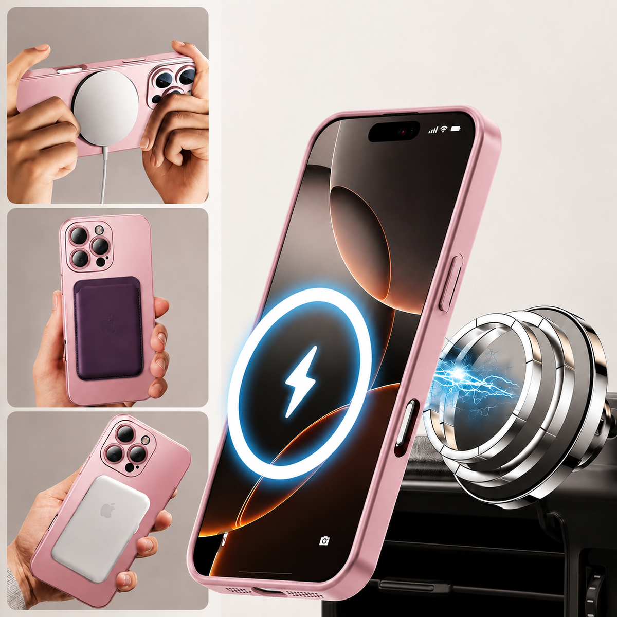 Premium iPhone Case MagSafe Compatible Silicone Cover Full Coverage Camera Protection Shockproof Anti Fingerprint Matte Slim Soft Touch Protective Fit
