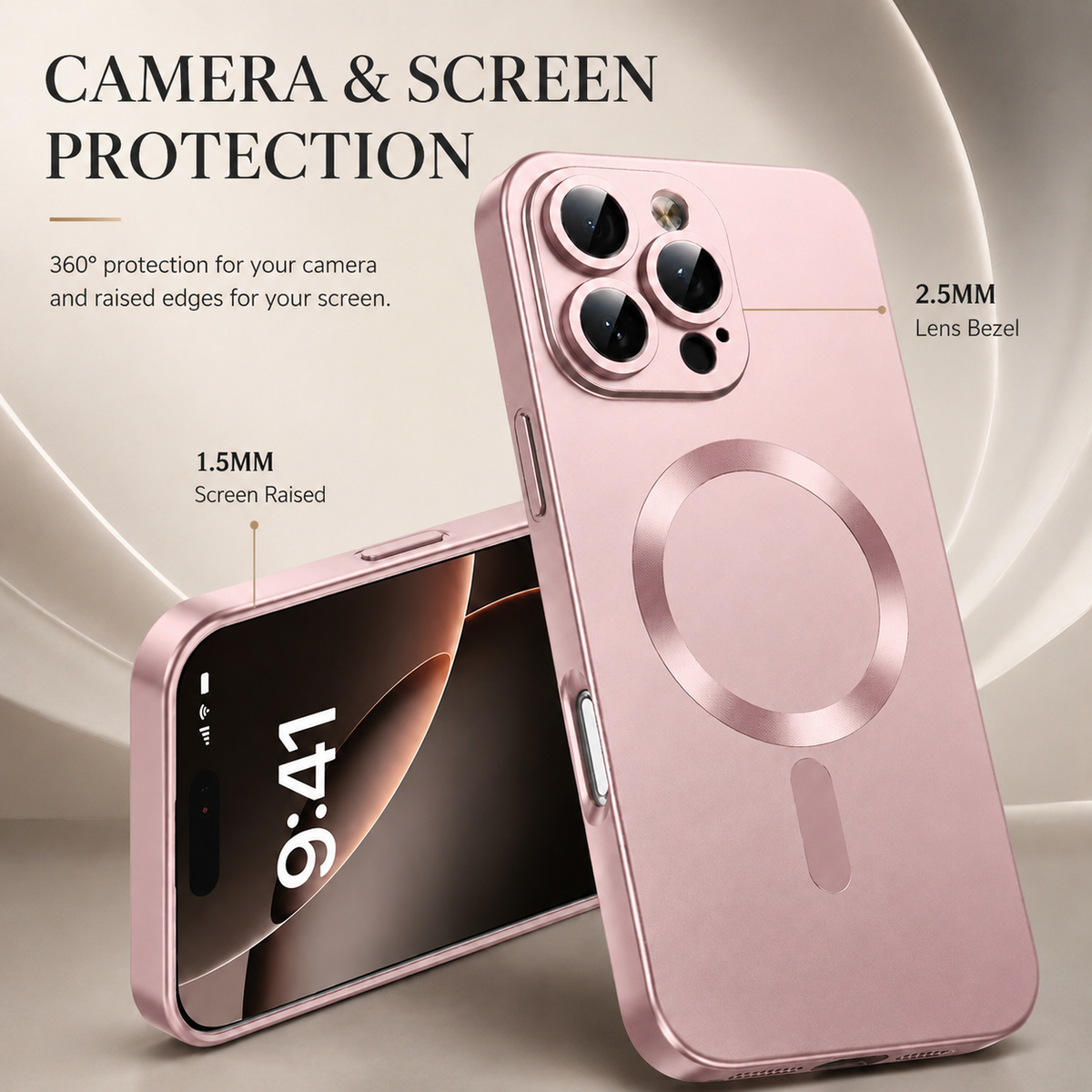 Premium iPhone Case MagSafe Compatible Silicone Cover Full Coverage Camera Protection Shockproof Anti Fingerprint Matte Slim Soft Touch Protective Fit
