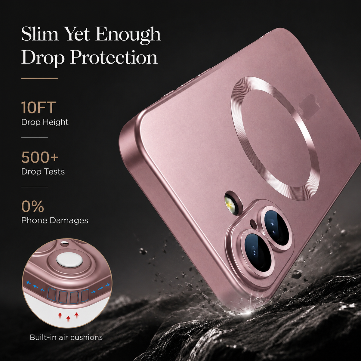 Premium iPhone Case MagSafe Compatible Silicone Cover Full Coverage Camera Protection Shockproof Anti Fingerprint Matte Slim Soft Touch Protective Fit