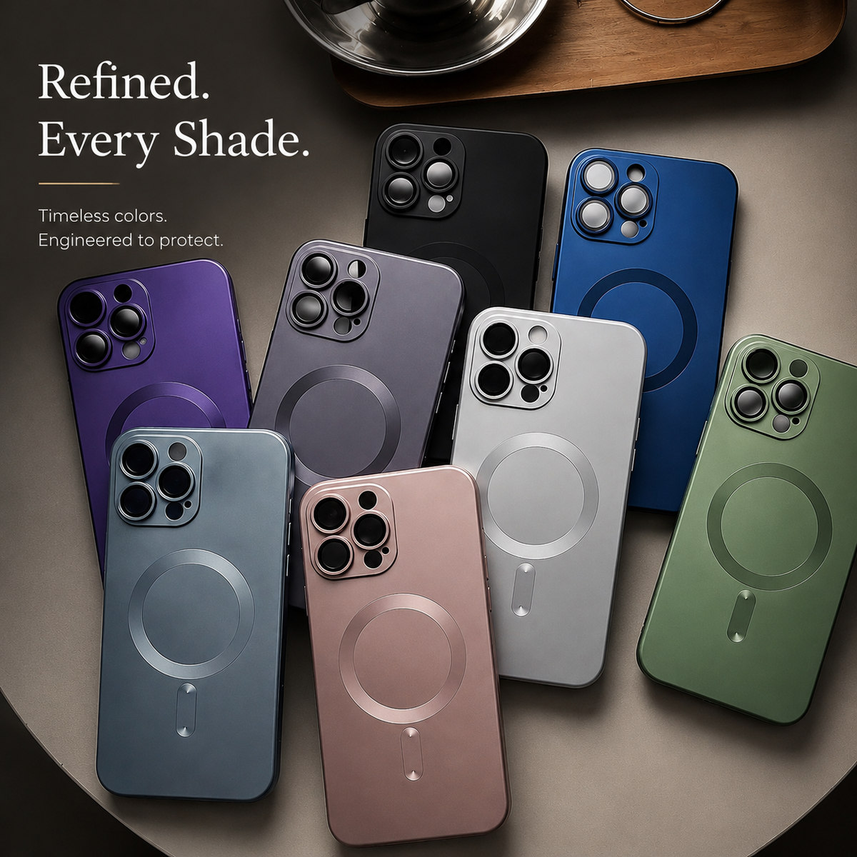 Premium iPhone Case MagSafe Compatible Silicone Cover Full Coverage Camera Protection Shockproof Anti Fingerprint Matte Slim Soft Touch Protective Fit