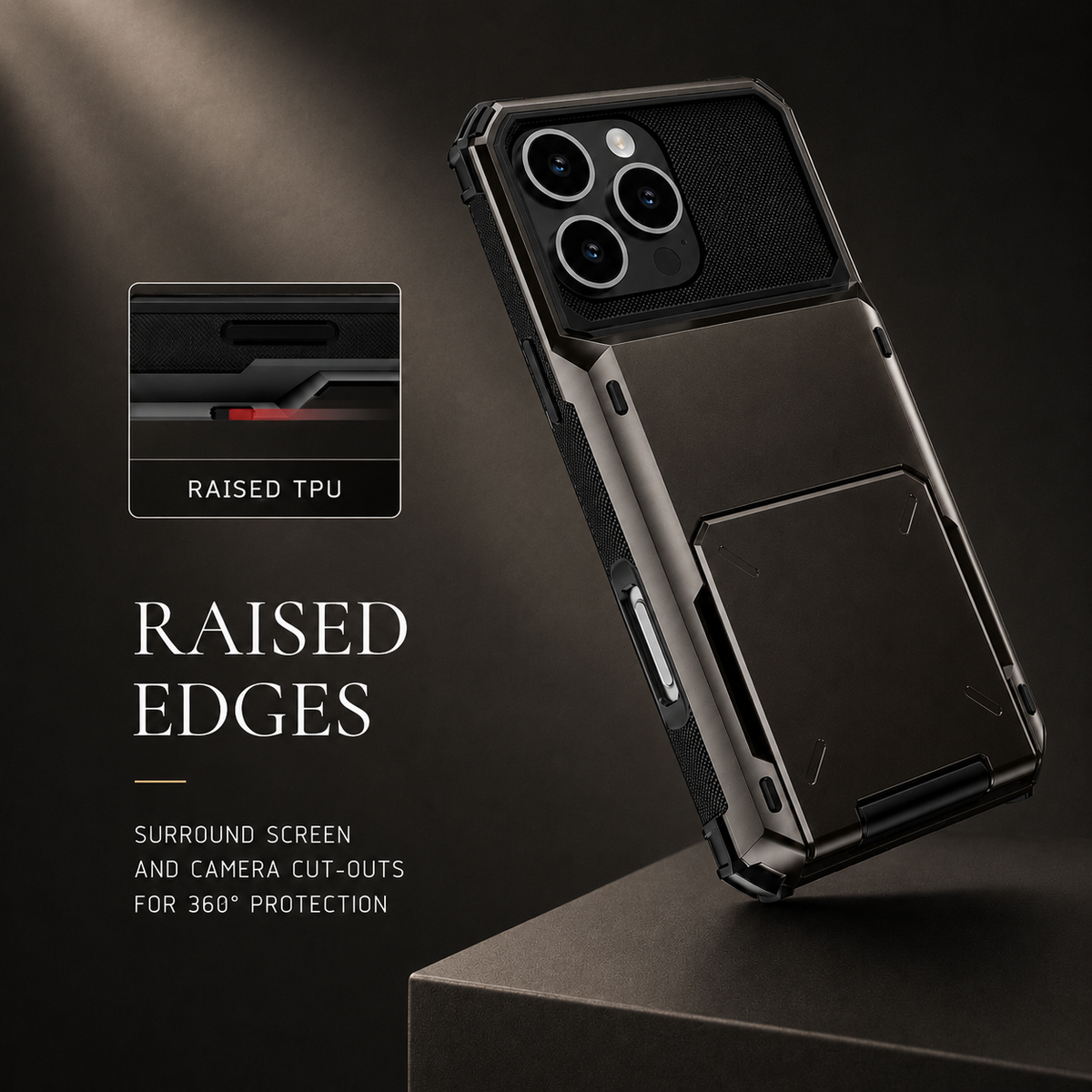 Premium iPhone Case MagSafe Compatible Slide Wallet Card Holder Armor Cover Shockproof Anti Scratch Non Slip Slim Professional Full Protection Durable