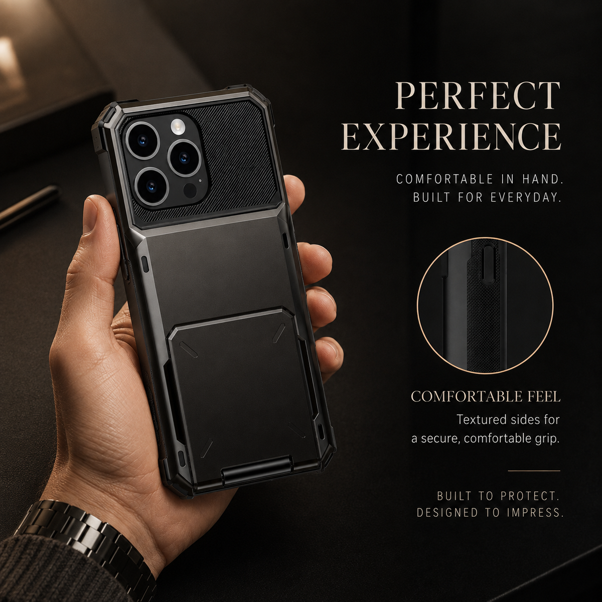 Premium iPhone Case MagSafe Compatible Slide Wallet Card Holder Armor Cover Shockproof Anti Scratch Non Slip Slim Professional Full Protection Durable