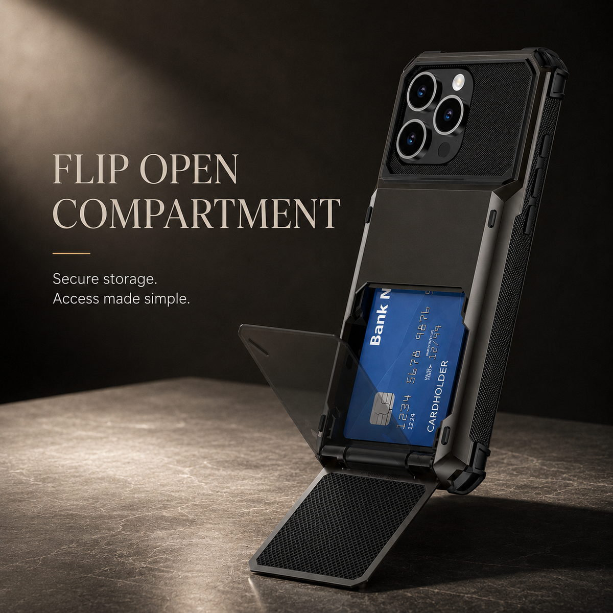 Premium iPhone Case MagSafe Compatible Slide Wallet Card Holder Armor Cover Shockproof Anti Scratch Non Slip Slim Professional Full Protection Durable
