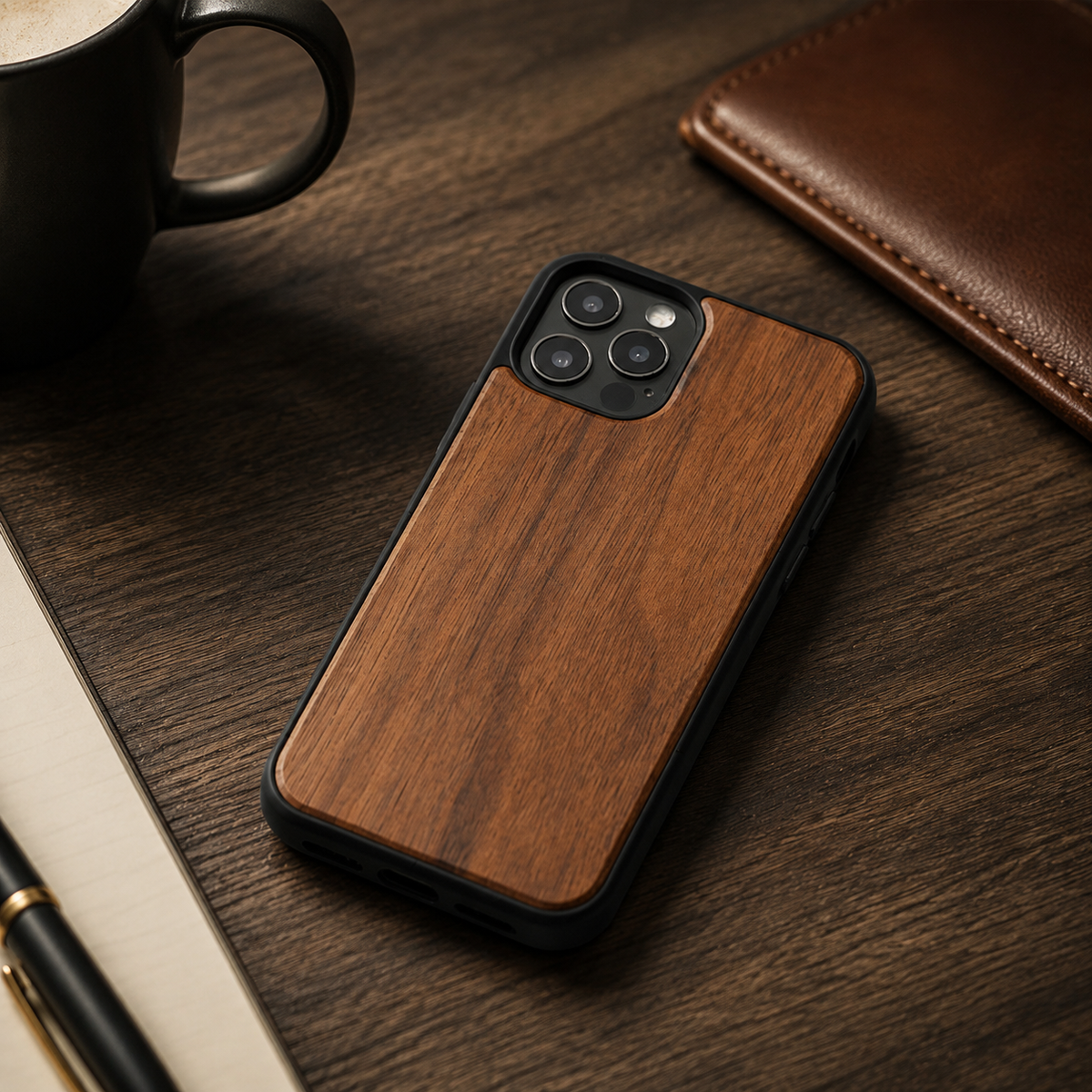 Premium iPhone Case MagSafe Compatible Solid Bamboo Wood Shockproof Hard Back Camera Lens Protection Slim Natural Design Lightweight Protective Cover