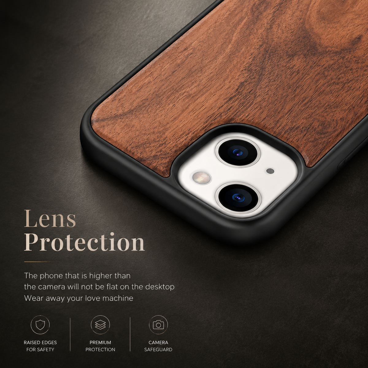Premium iPhone Case MagSafe Compatible Solid Bamboo Wood Shockproof Hard Back Camera Lens Protection Slim Natural Design Lightweight Protective Cover