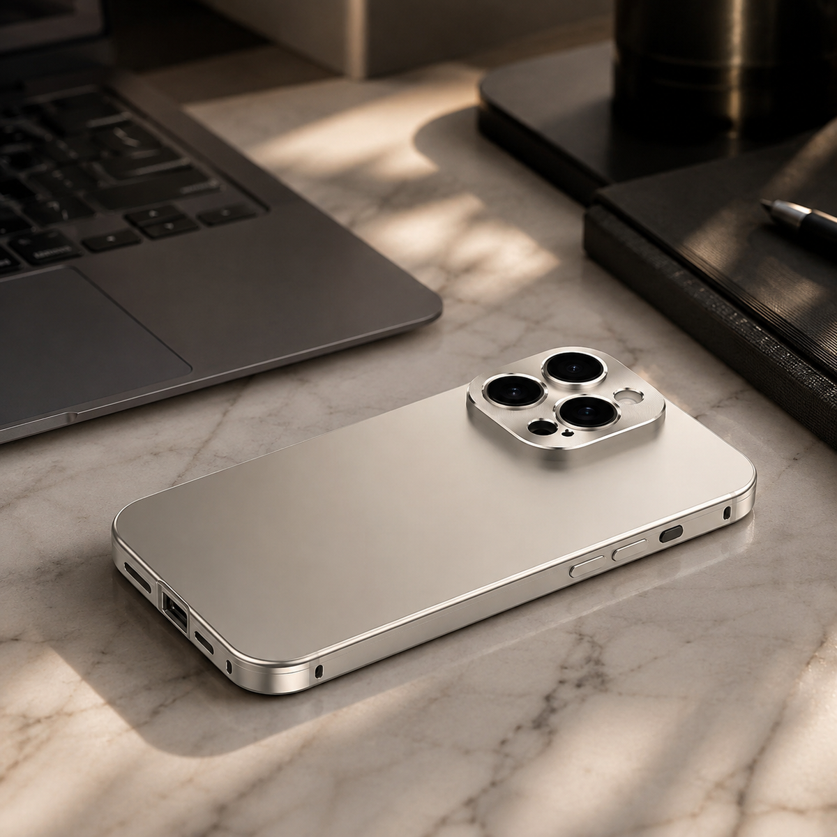 Premium iPhone Case MagSafe Compatible Titanium Alloy Magnetic Frame Ultra Thin Frosted Back Camera Lens Protection Shockproof Anti Fingerprint Slim Cover