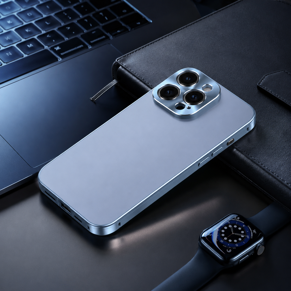 Premium iPhone Case MagSafe Compatible Titanium Alloy Magnetic Frame Ultra Thin Frosted Back Camera Lens Protection Shockproof Anti Fingerprint Slim Cover