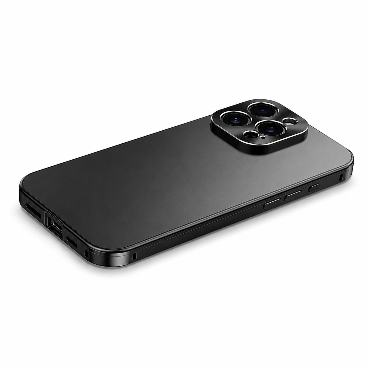 Premium iPhone Case MagSafe Compatible Titanium Alloy Magnetic Frame Ultra Thin Frosted Back Camera Lens Protection Shockproof Anti Fingerprint Slim Cover