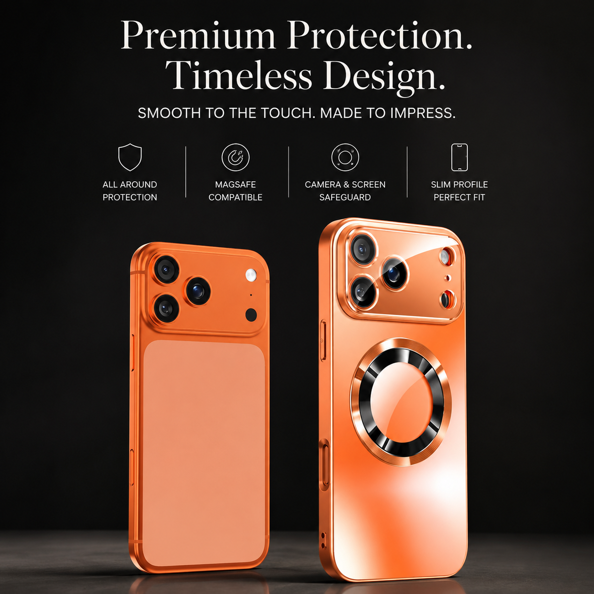 Premium iPhone Case MagSafe Compatible Titanium Matte PC TPU Shockproof Cover Camera Lens Guard Ultra Thin Full Protection Metallic Design