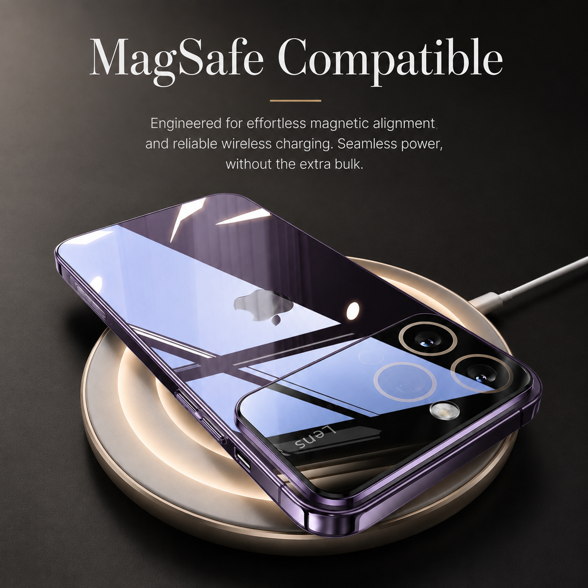 Premium iPhone Case MagSafe Compatible Transparent Hard PC Back Shockproof Camera Lens Protection Ultra Thin Clear Anti Fingerprint Slim Full Coverage