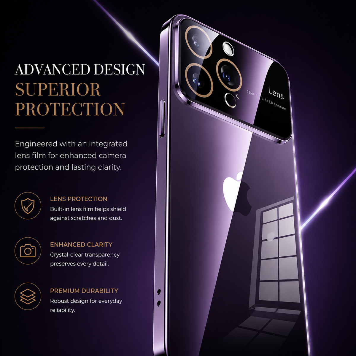 Premium iPhone Case MagSafe Compatible Transparent Shockproof Hard PC Back Silicone Bumper Camera Lens Protection Ultra Thin Anti Fingerprint Slim Fit