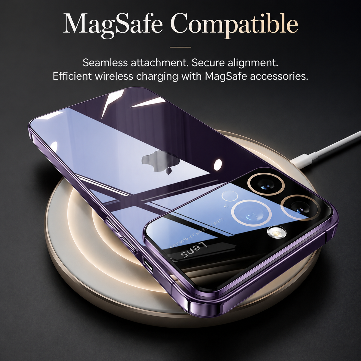 Premium iPhone Case MagSafe Compatible Transparent Shockproof Hard PC Back Silicone Bumper Camera Lens Protection Ultra Thin Anti Fingerprint Slim Fit