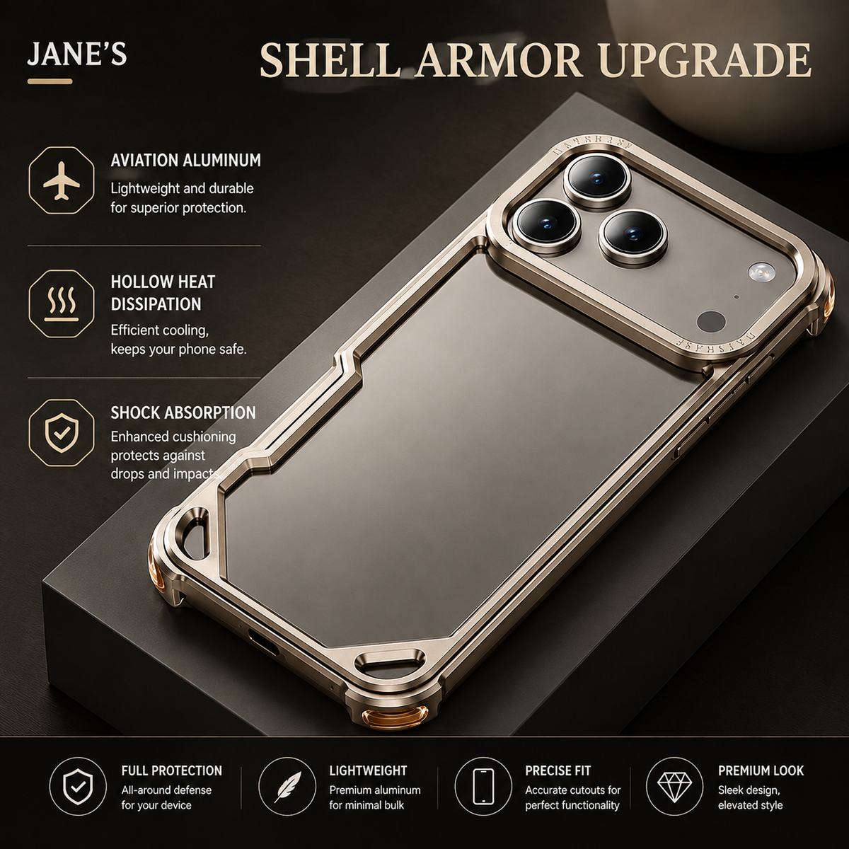 Premium iPhone Case MagSafe Compatible Ultra Thin Aluminum Metal Bumper Shockproof Cover Matte Lightweight Slim Edge Protection Anti Scratch Slim Case