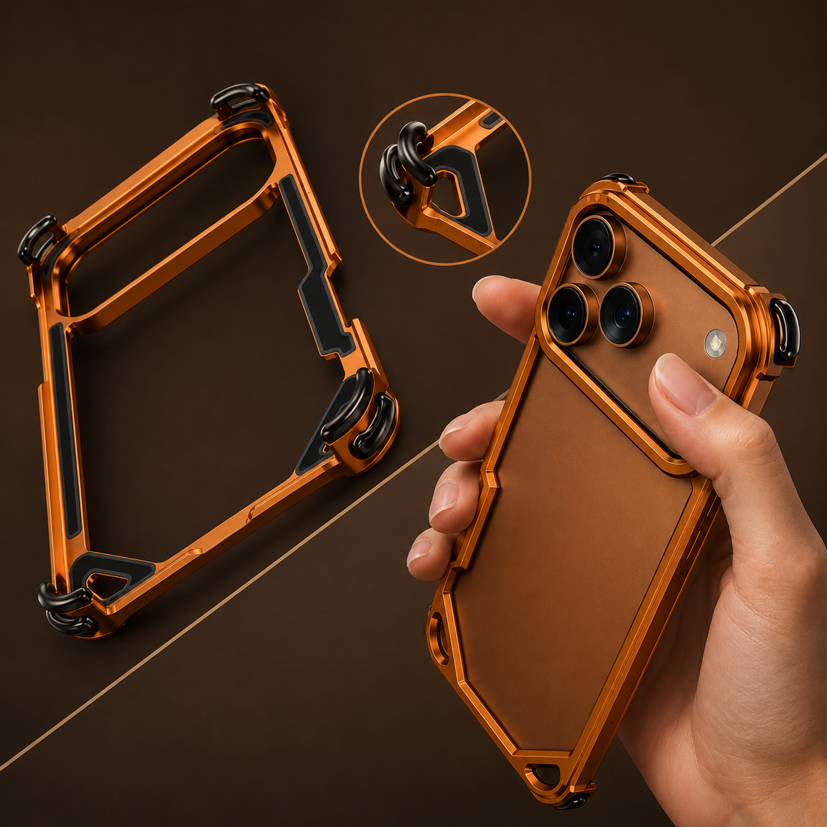 Premium iPhone Case MagSafe Compatible Ultra Thin Aluminum Metal Bumper Shockproof Cover Matte Lightweight Slim Edge Protection Anti Scratch Slim Case