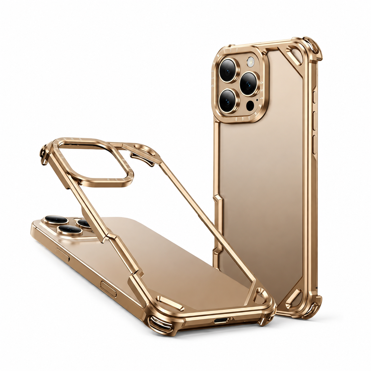 Premium iPhone Case MagSafe Compatible Ultra Thin Aluminum Metal Bumper Shockproof Cover Matte Lightweight Slim Edge Protection Anti Scratch Slim Case