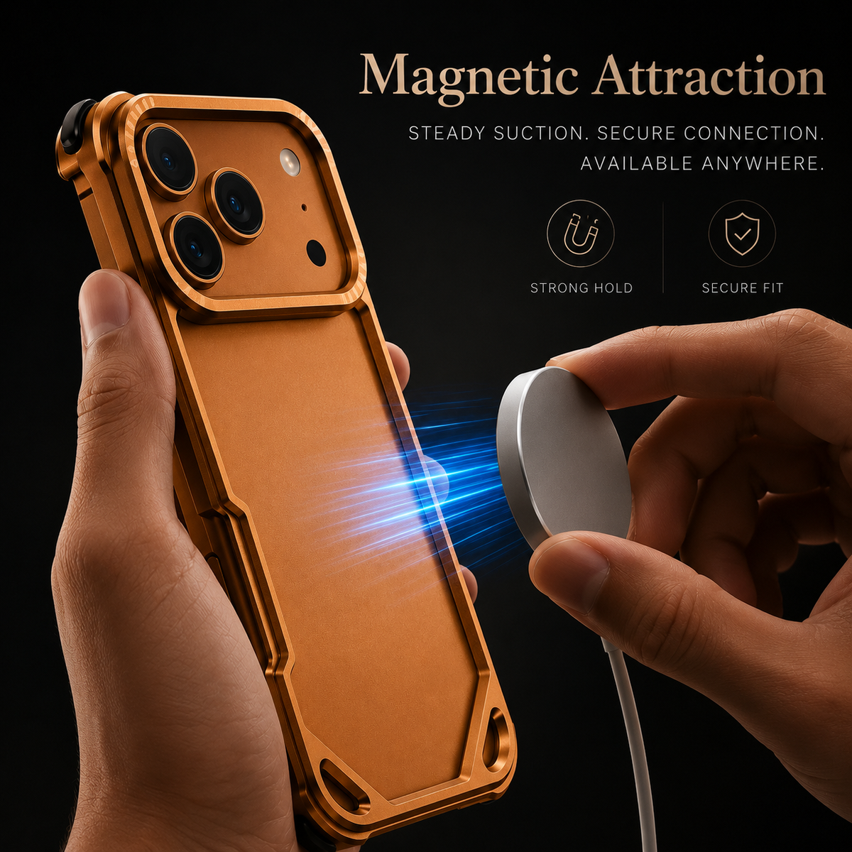 Premium iPhone Case MagSafe Compatible Ultra Thin Aluminum Metal Bumper Shockproof Cover Matte Lightweight Slim Edge Protection Anti Scratch Slim Case