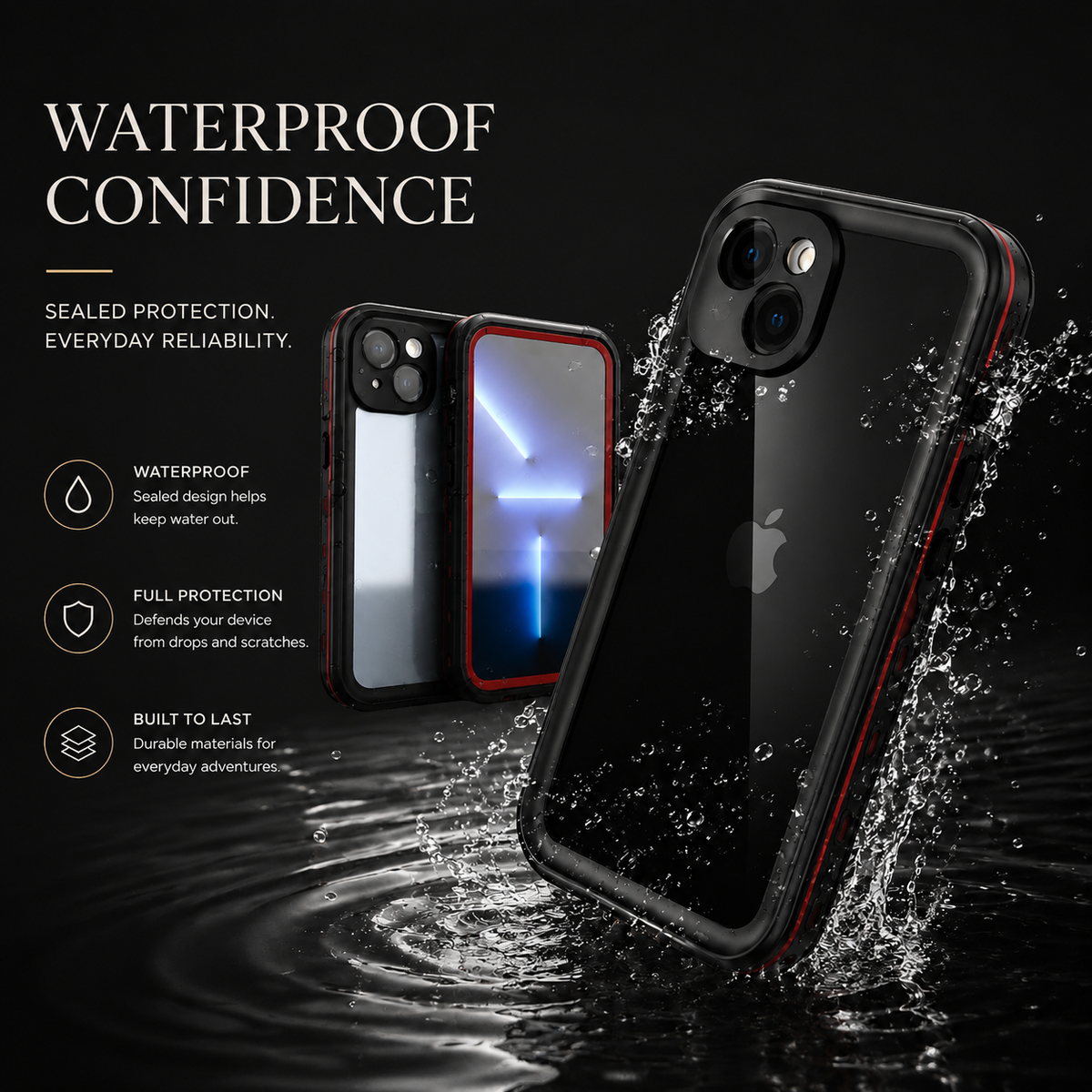 Premium iPhone Case MagSafe Compatible Waterproof IP68 Protective Cover Full Body Shockproof Sealed Transparent Design Camera Screen Protection