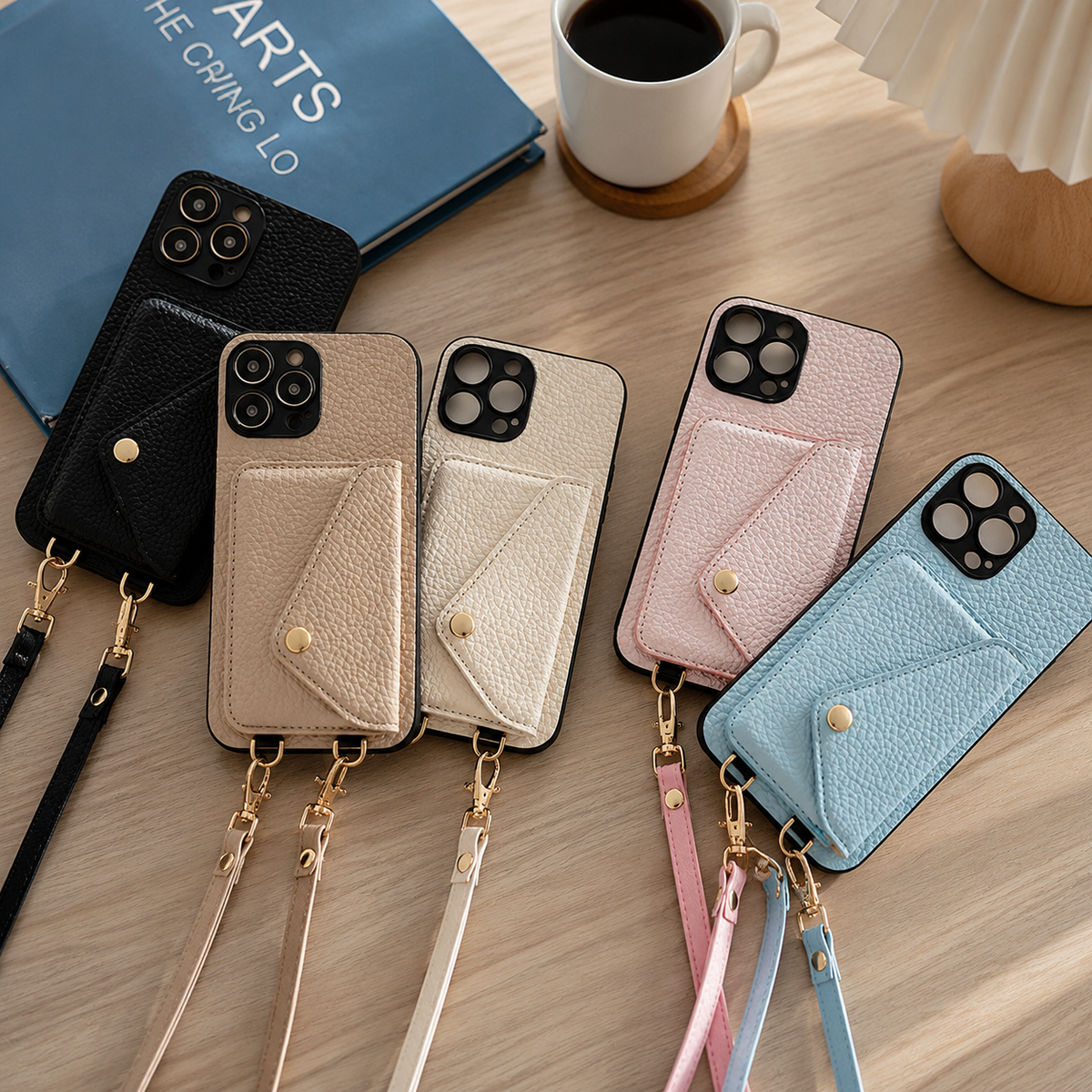 Premium iPhone Case MagSafe Crossbody Leather Wallet Card Holder Strap Shockproof Camera Protection Slim Magnetic Protective Cover Full Design Everyday