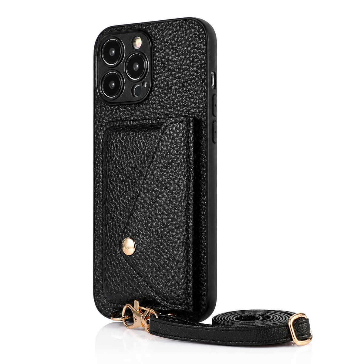 Premium iPhone Case MagSafe Crossbody Leather Wallet Card Holder Strap Shockproof Camera Protection Slim Magnetic Protective Cover Full Design Everyday