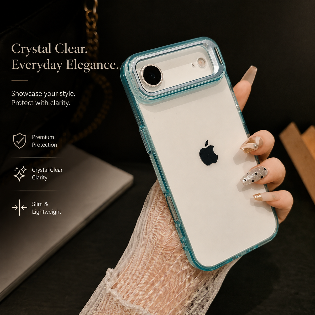 Premium iPhone Case MagSafe Crystal Clear PC TPU Shockproof Protective Cover Camera Lens Stand Armor Anti Scratch Magnetic Wireless Charging Slim Full