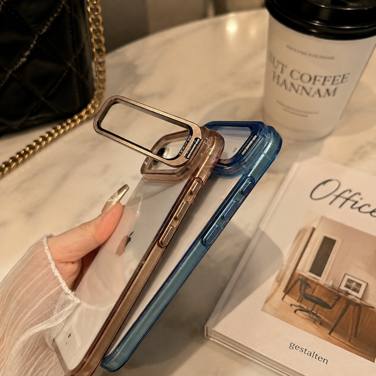 Premium iPhone Case MagSafe Crystal Clear PC TPU Shockproof Protective Cover Camera Lens Stand Armor Anti Scratch Magnetic Wireless Charging Slim Full