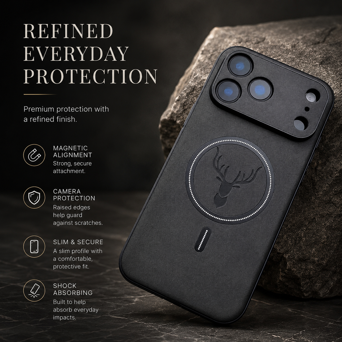 Premium iPhone Case MagSafe Faux Leather Magnetic Full Coverage Protective Cover Anti Scratch Anti Fingerprint Slim Non Slip Wireless Charging Case