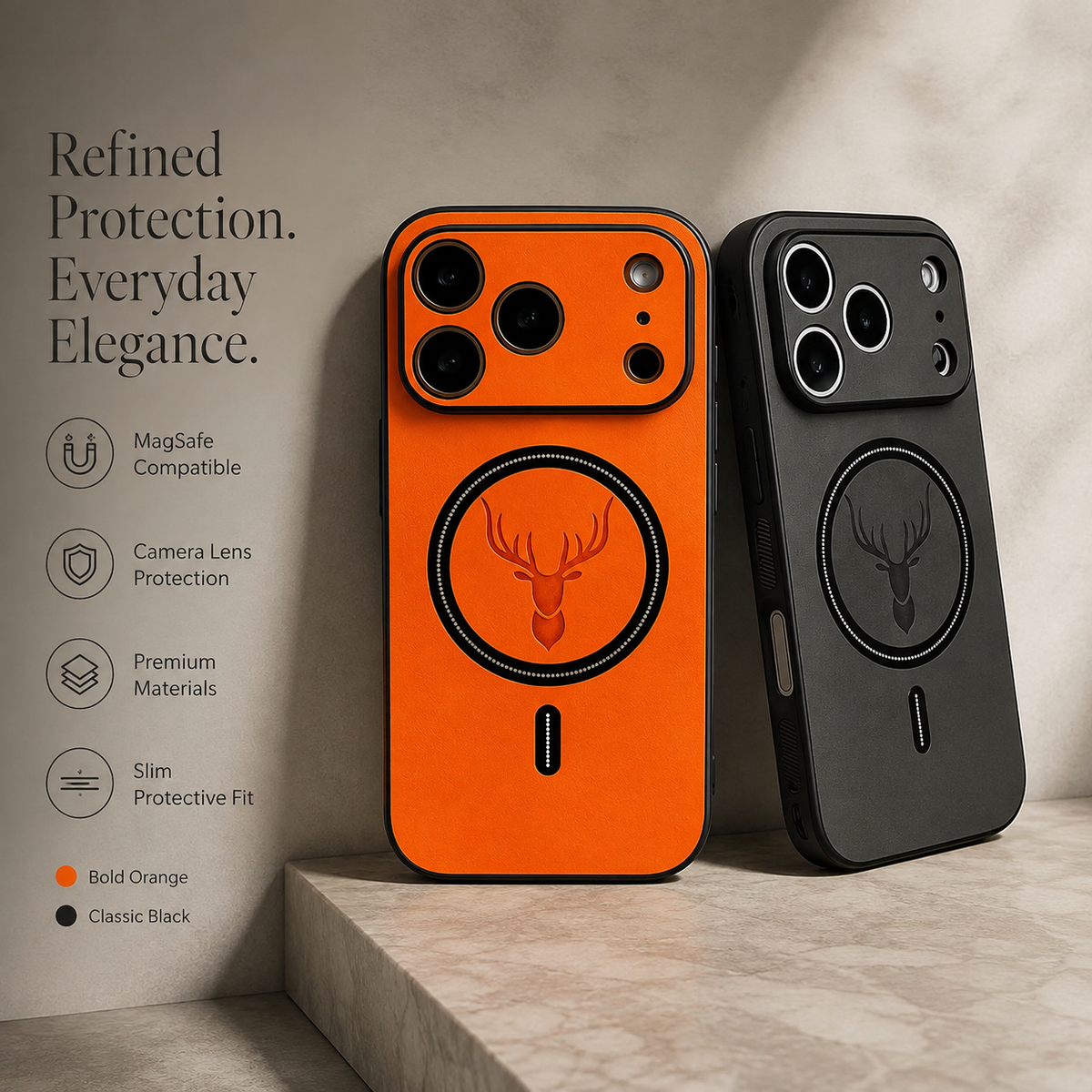 Premium iPhone Case MagSafe Faux Leather Magnetic Full Coverage Protective Cover Anti Scratch Anti Fingerprint Slim Non Slip Wireless Charging Case