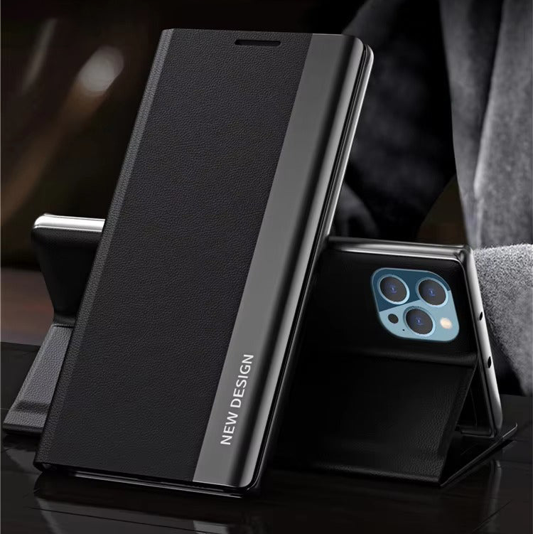 Premium iPhone Case MagSafe Flip Wallet Cover Magnetic Card Holder Stand Shockproof Screen Camera Protection Slim PU Leather Protective Design