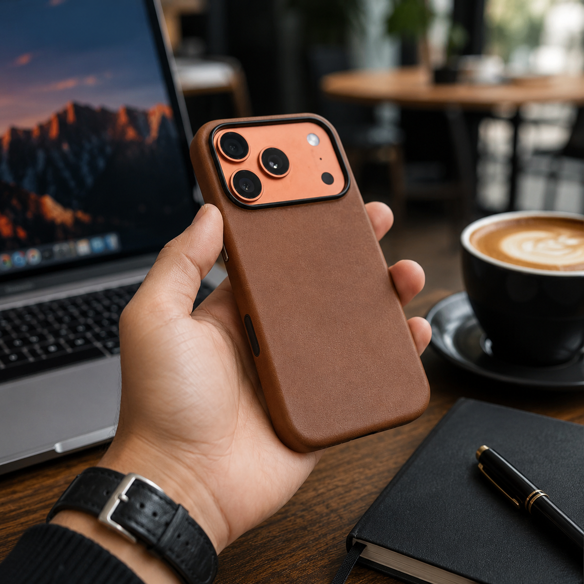 Premium iPhone Case MagSafe Genuine Cowhide Leather Cover Magnetic Protective Full Body Shockproof Anti Fingerprint Camera Protection Retro Slim Style