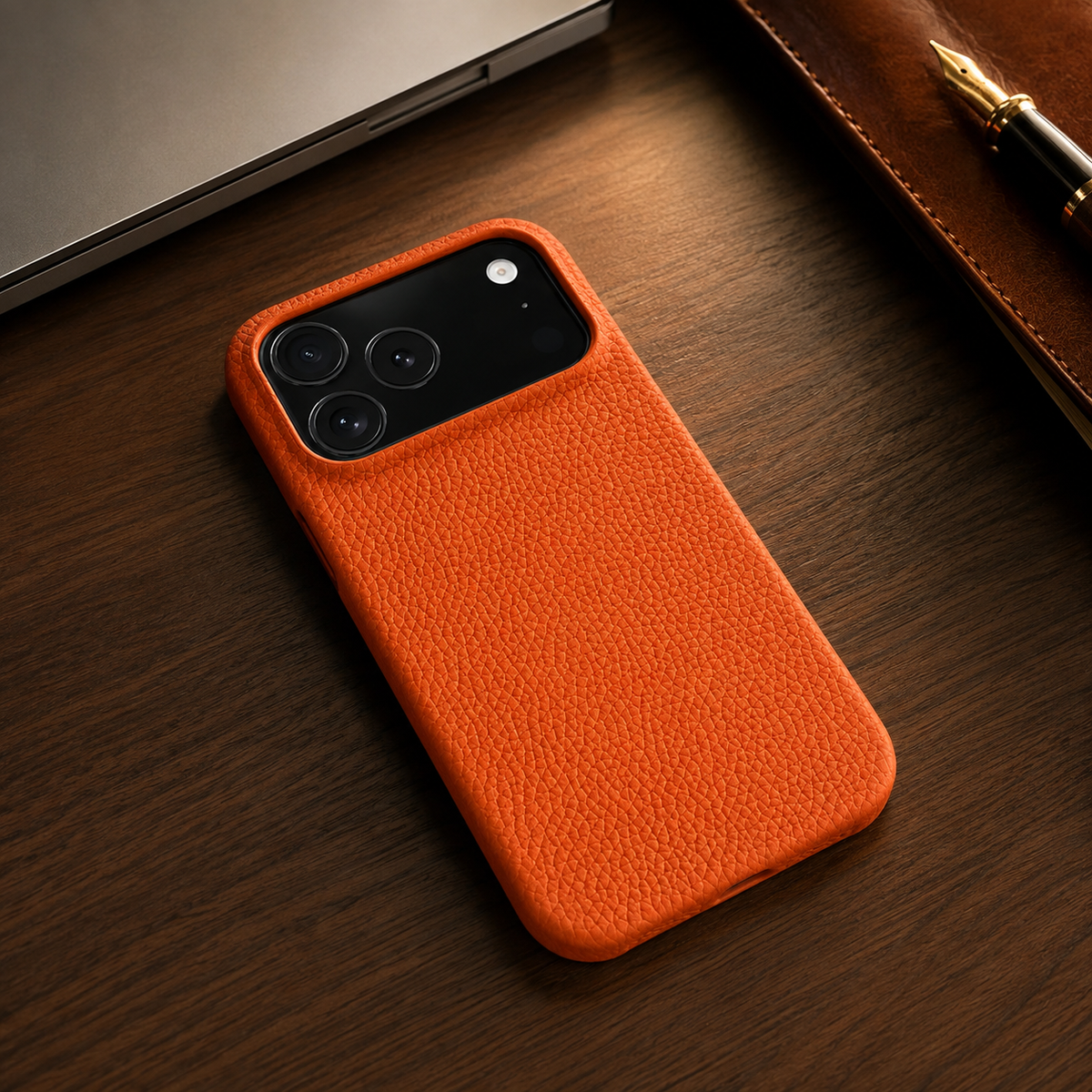 Premium iPhone Case MagSafe Genuine Cowhide Leather Magnetic Protective Cover Lychee Texture Hard PC Back Non Slip Slim Anti Scratch Full Coverage Case