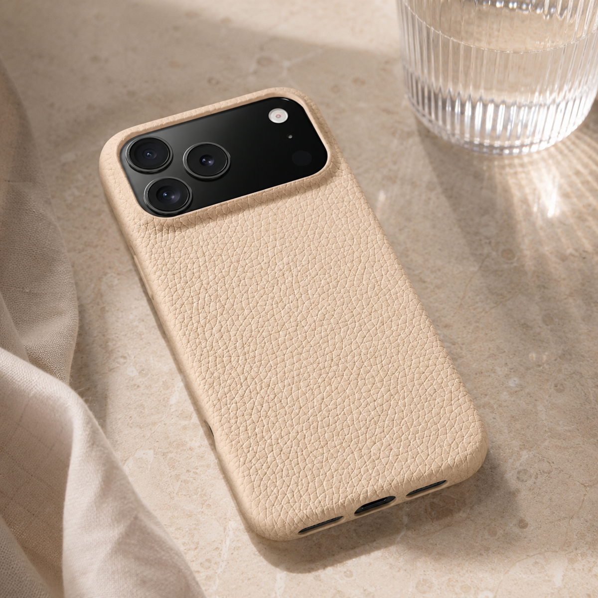 Premium iPhone Case MagSafe Genuine Cowhide Leather Magnetic Protective Cover Lychee Texture Hard PC Back Non Slip Slim Anti Scratch Full Coverage Case