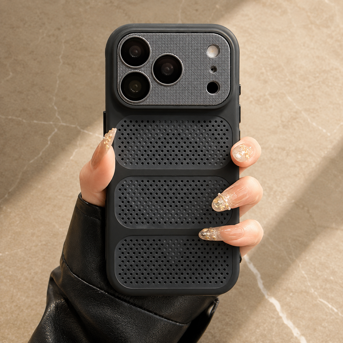 Premium iPhone Case MagSafe Heat Dissipation Mesh Magnetic Shockproof Acrylic Protective Cover Matte Soft Washable Slim Cooling Bumper Case