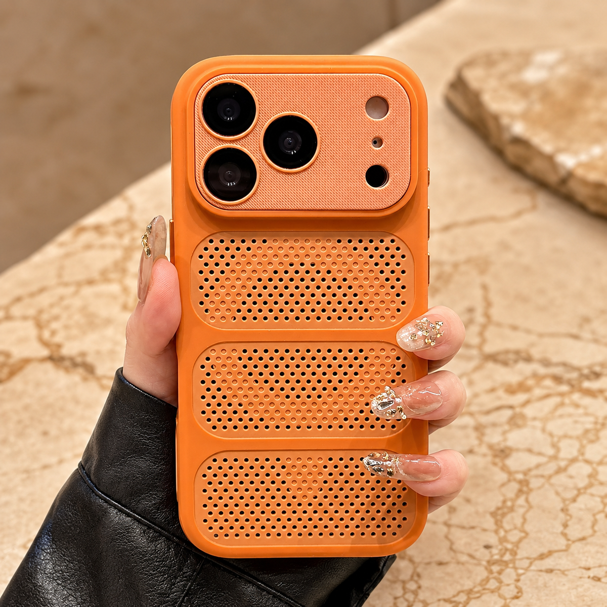 Premium iPhone Case MagSafe Heat Dissipation Mesh Magnetic Shockproof Acrylic Protective Cover Matte Soft Washable Slim Cooling Bumper Case