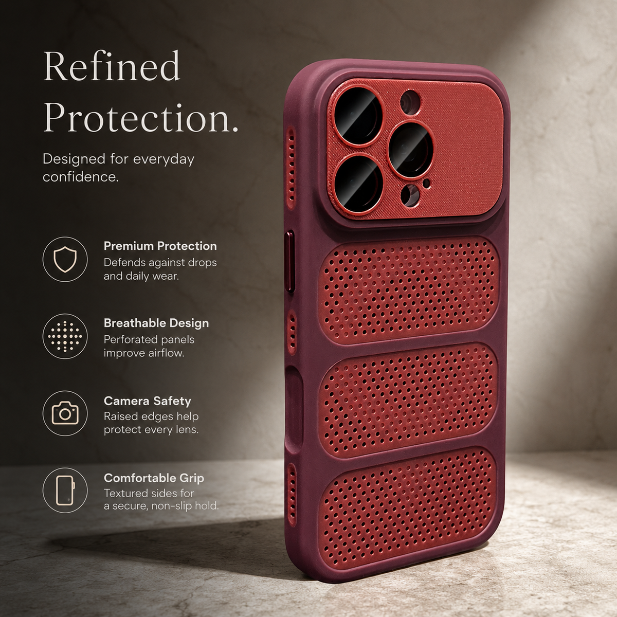 Premium iPhone Case MagSafe Heat Dissipation Mesh Magnetic Shockproof Acrylic Protective Cover Matte Soft Washable Slim Cooling Bumper Case