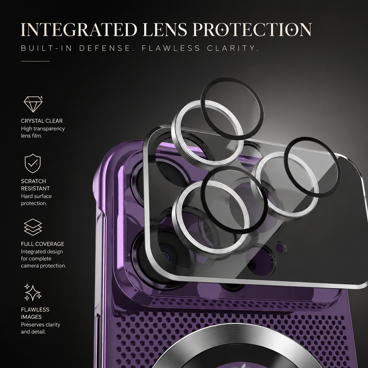 Premium iPhone Case MagSafe Heat Dissipation Metal Frame Shockproof Camera Lens Protection Electroplated Slim Protective Cover Magnetic Cooling Design